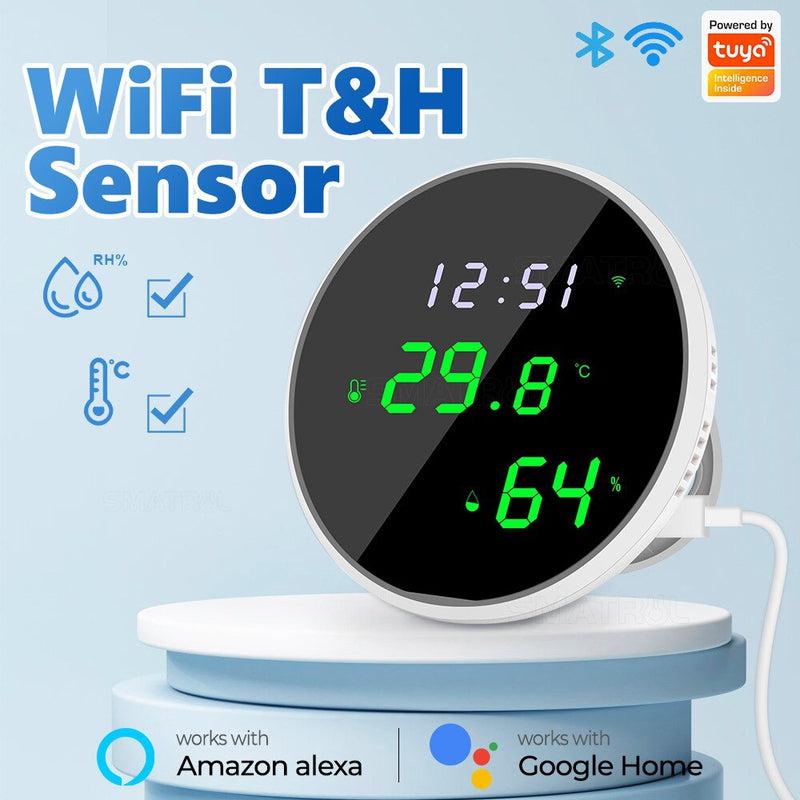 Tuya Wi-Fi LED Hygrometer / Thermometer | Smart Home Mirror Screen Temperature Sensor for Smart Life & Alexa Integration