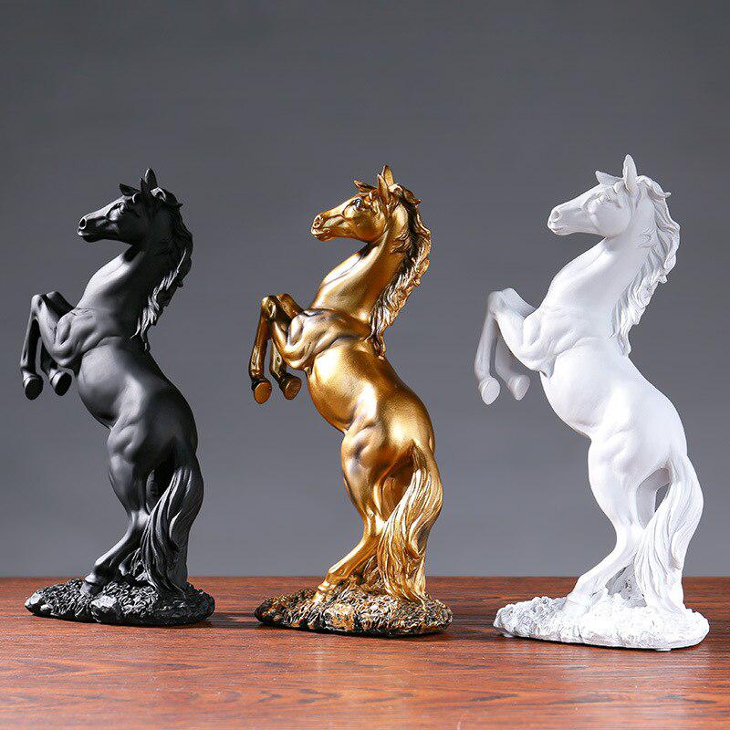 Nordic Vintage Emphatic Horse Statue Resin Sculpture Win Instant Success Art Ornament Furniture Home Living Room Bedroom Office Desk Decoration