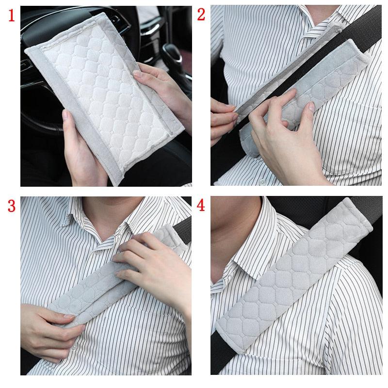 Universal Car Seat Belt Covers - Plush Shoulder Protection for Safety Belts - Interior Accessories in 4 Colors