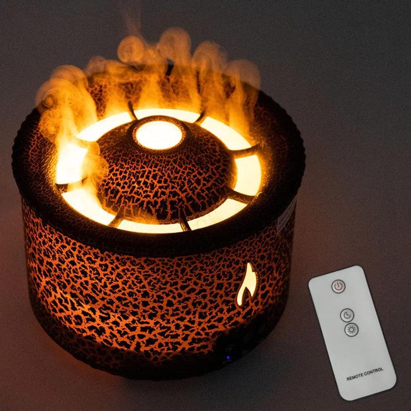 Flame Volcano Humidifier Aroma Diffuser | LED Essential Oil Mist Maker | Fire Jellyfish Home Fragrance