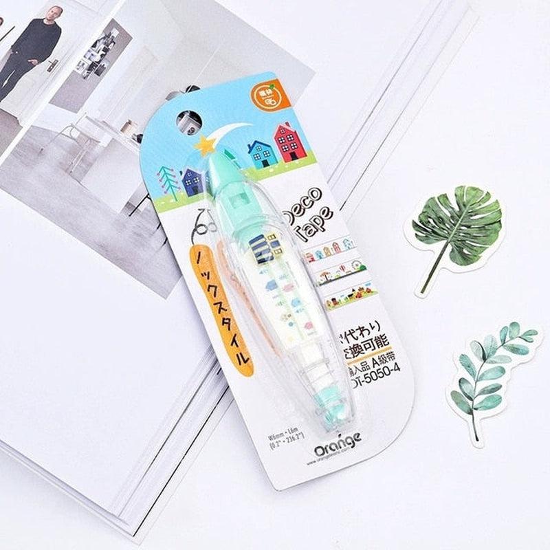 Colorful Cartoon Floral Sticker Tape Pen for Kids - Fun Stationery Decoration for Notebooks, Diaries & Crafts