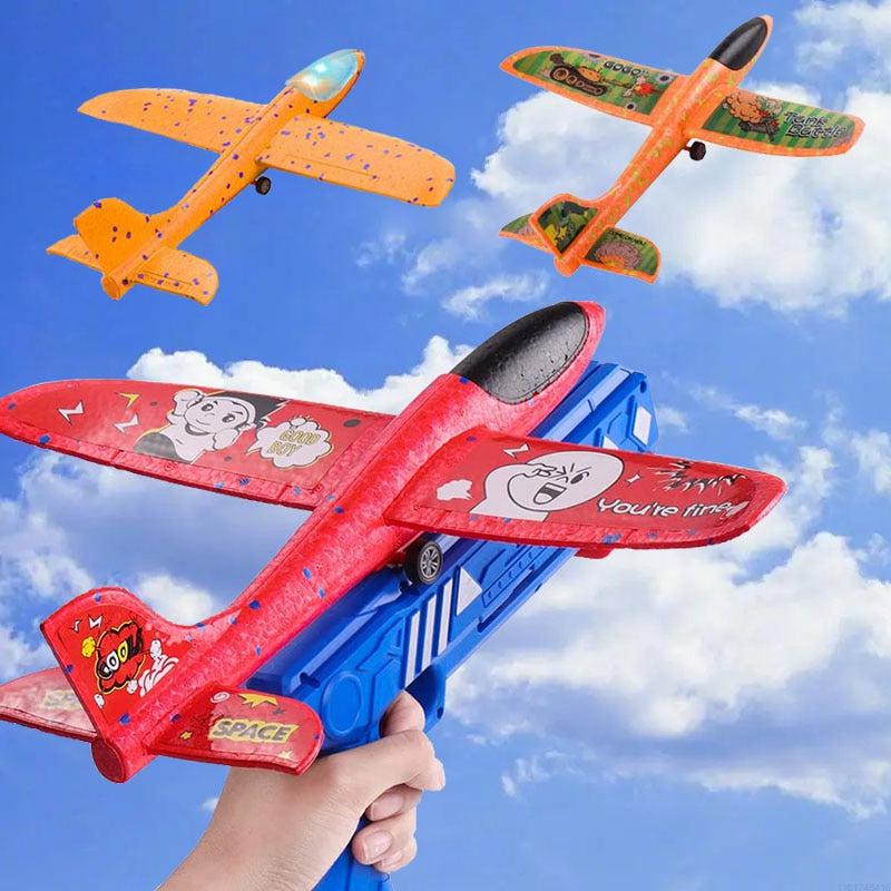 Foam Plane Launcher Catapult Glider Airplane Gun Toy | Fun & Exciting Game for Children