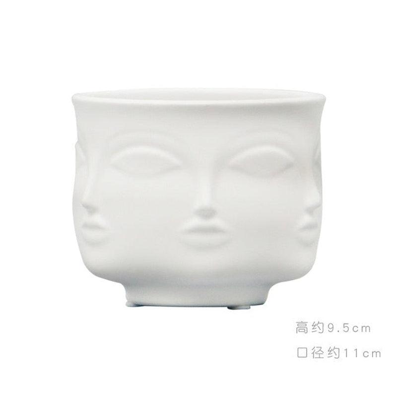 Creative Face Ceramic Vase for Flowers | Decorative Indoors & Outdoors | Ethnic Aesthetics | Living Room, Bedroom, Garden