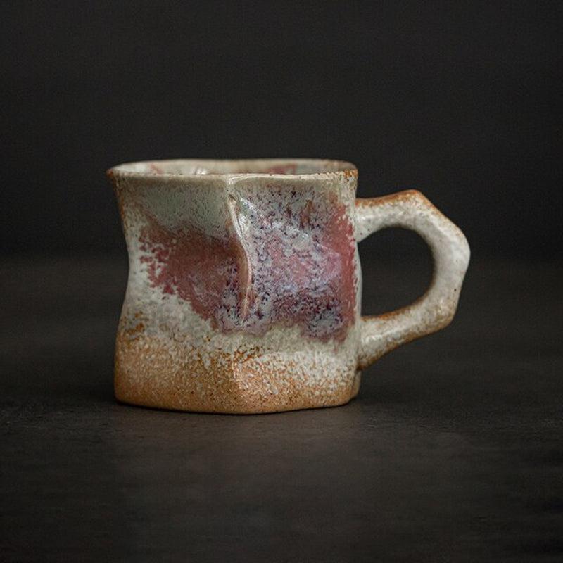 Vintage Clay Ceramic Coffee Mug - Handmade Stoneware Water Cup with Gradient Glaze - Creative and Unique Coffee Cups