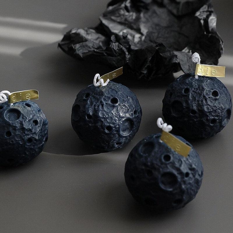 Mini Meteorite Scented Candles Black | Geometry Moon Candle Fragrance | Gift for Home Decor