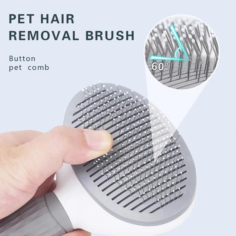 Self-Cleaning Pet Brush | Professional Dog & Cat Grooming Tool | Removes Tangles and Loose Hair | Pet Hair Remover Brush