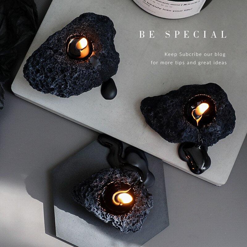 Mini Meteorite Scented Candles Black | Geometry Moon Candle Fragrance | Gift for Home Decor