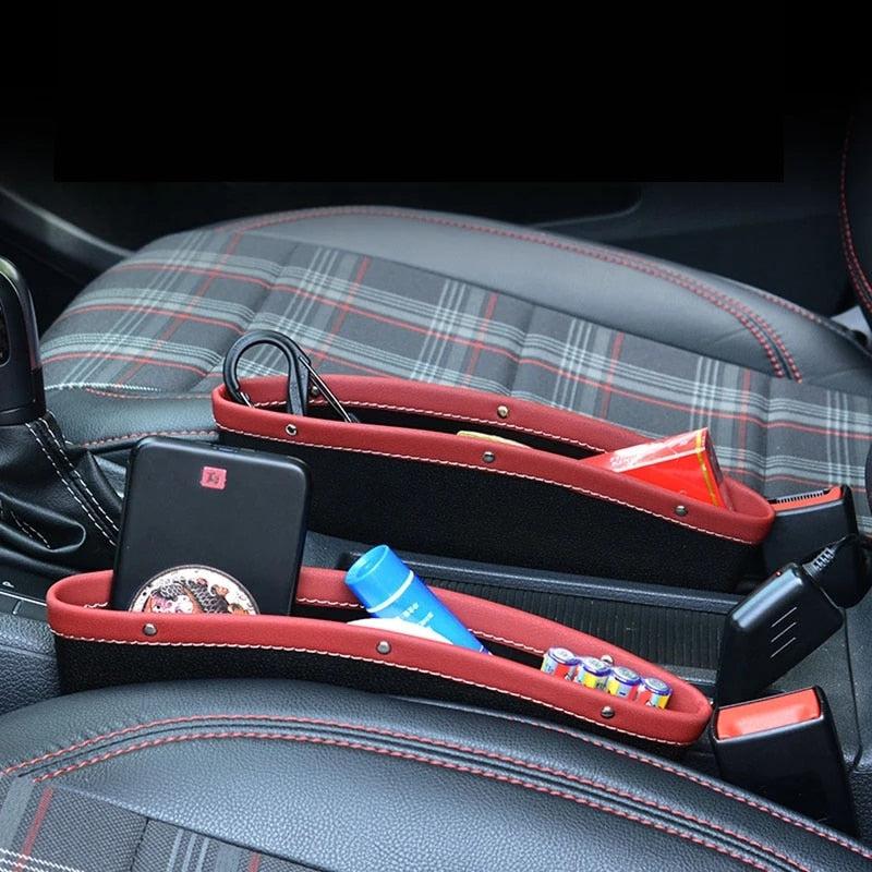 PU Leather Car Seat Gap Pocket Organizer - Multifunctional Storage with Cup, Key, and Phone Holder - Available in 4 Colors