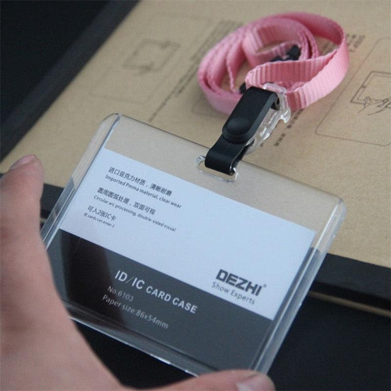 ID Card Holder Keychain Desk Accessories Photocard Holder | Business Card Holder Stationery Organizer Clip Holder | Office Supplies