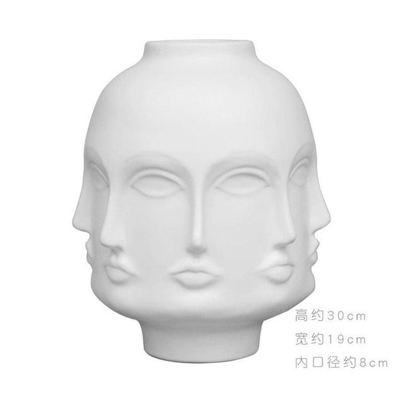 Creative Face Ceramic Vase for Flowers | Decorative Indoors & Outdoors | Ethnic Aesthetics | Living Room, Bedroom, Garden