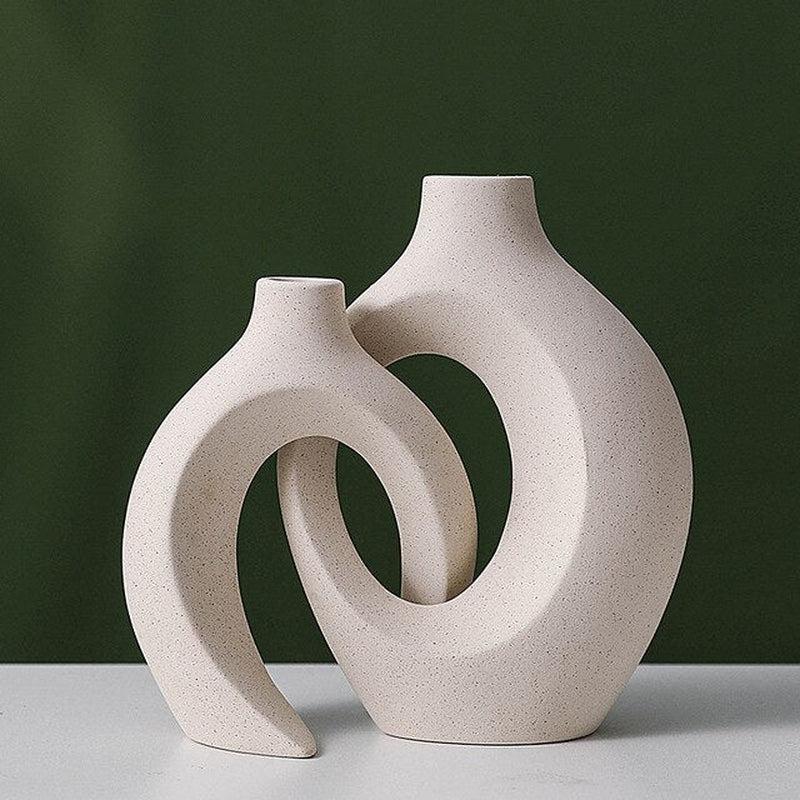 Ceramic Vase Set | Modern Home Decor | Abstract Art Ornaments for Desktop