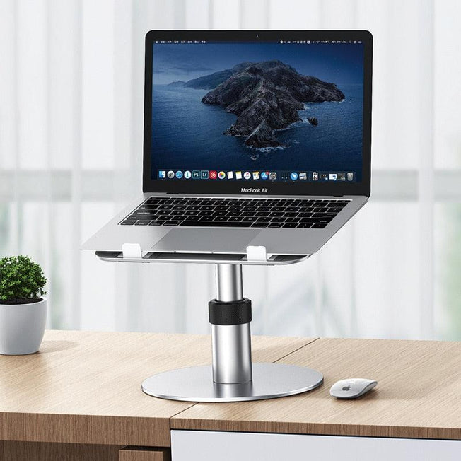 Dj Laptop Stand Aluminum Alloy with Cooling Fan - 360 Rotating Laptop Bracket | Adjustable Height | Universal Compatibility for MacBook Air | Keep Your Laptop Cool and Comfortable
