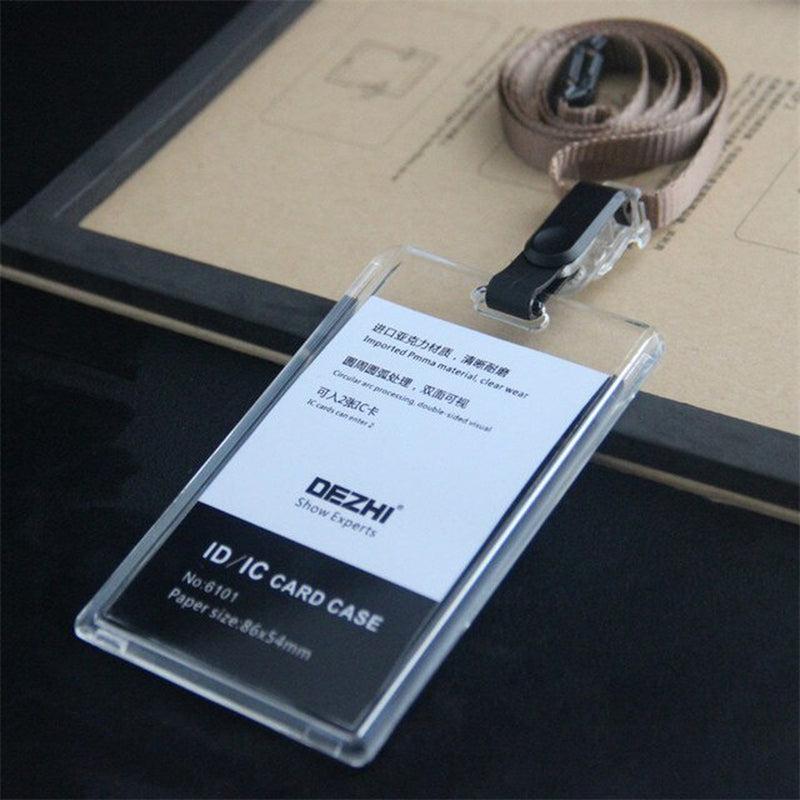 ID Card Holder Keychain Desk Accessories Photocard Holder | Business Card Holder Stationery Organizer Clip Holder | Office Supplies