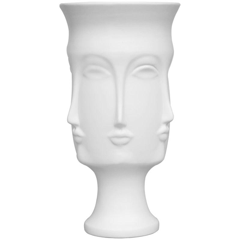 Creative Face Ceramic Vase for Flowers | Decorative Indoors & Outdoors | Ethnic Aesthetics | Living Room, Bedroom, Garden