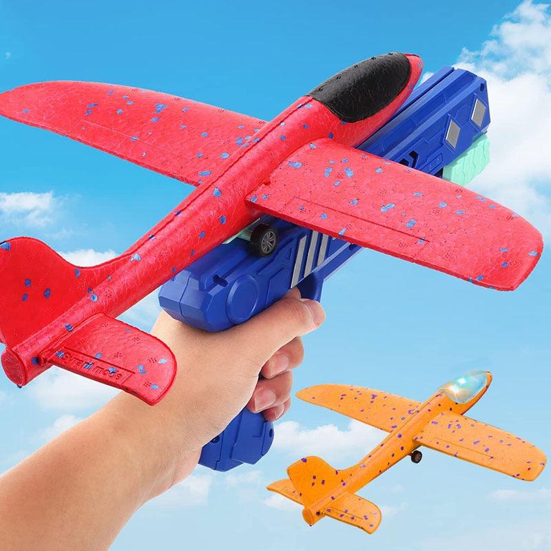 Foam Plane Launcher Catapult Glider Airplane Gun Toy | Fun & Exciting Game for Children