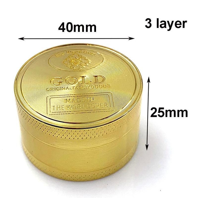 Gold Zinc Alloy Herb Crusher | Efficient Tobacco Grinder