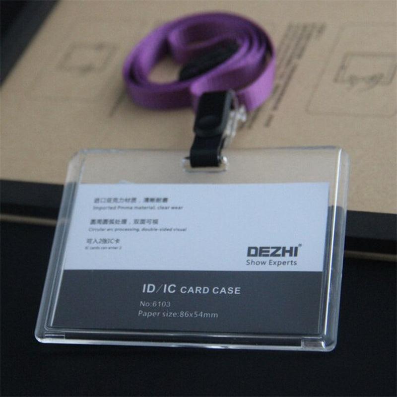 ID Card Holder Keychain Desk Accessories Photocard Holder | Business Card Holder Stationery Organizer Clip Holder | Office Supplies