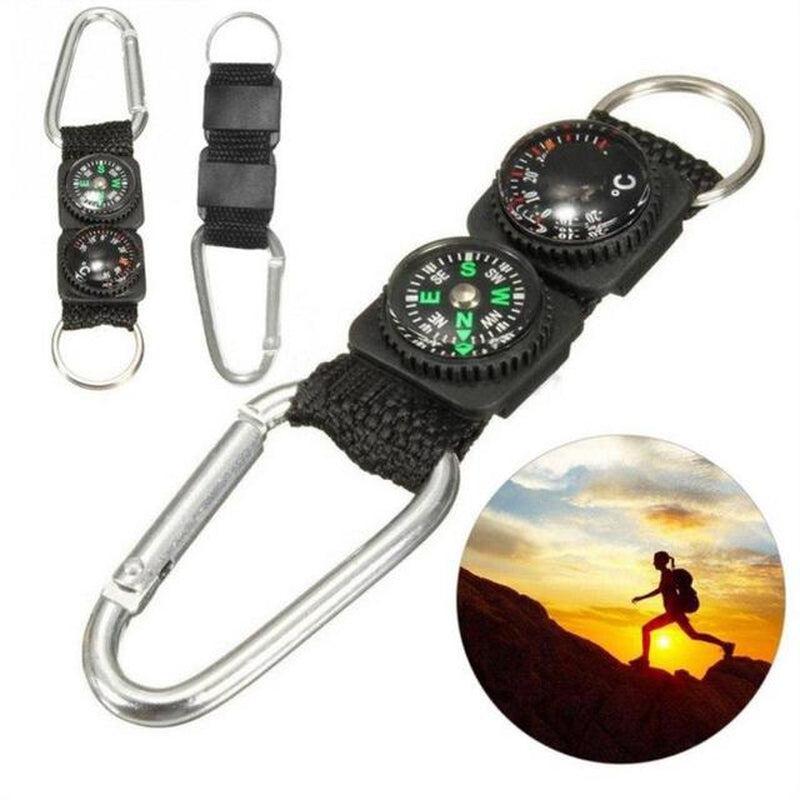 Multi-Functional Mini Keychain Compass and Thermometer for Outdoor Adventures