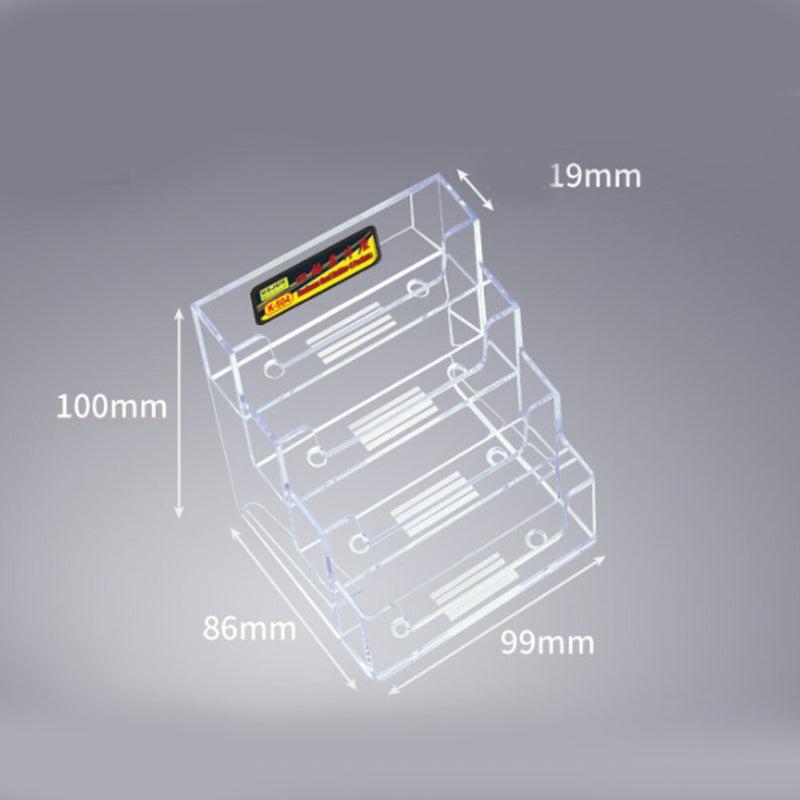 Four-Compartment Transparent Display Stand Desktop Business Card Box | Special Office Business Card Holder Desk Shelf Box Storage