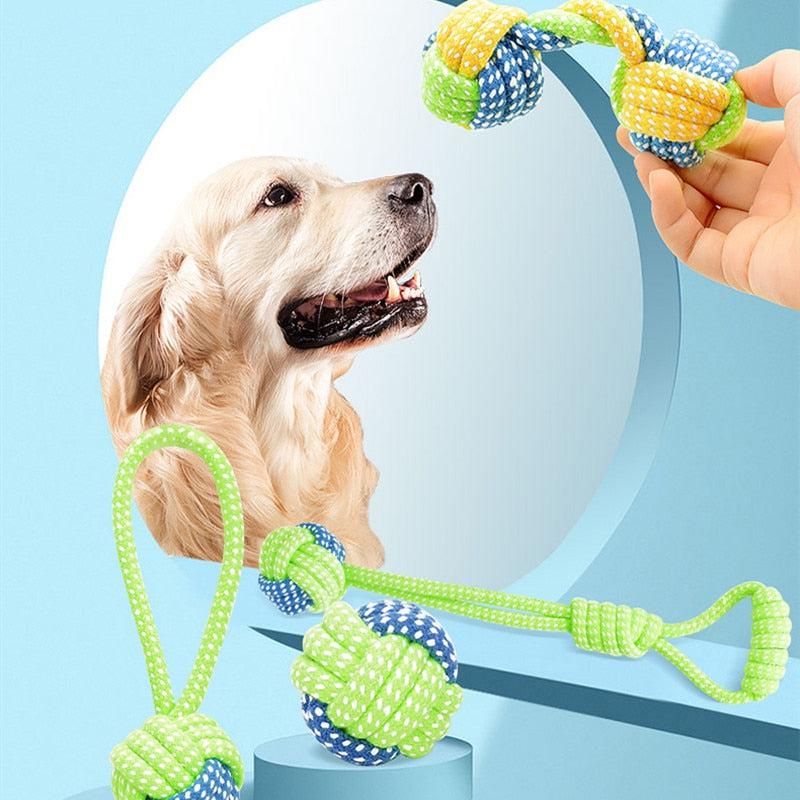 Interactive Dog Toys | Cotton Rope Chew Toy with Ball for Large & Small Dogs | Fun & Healthy Pet Accessories