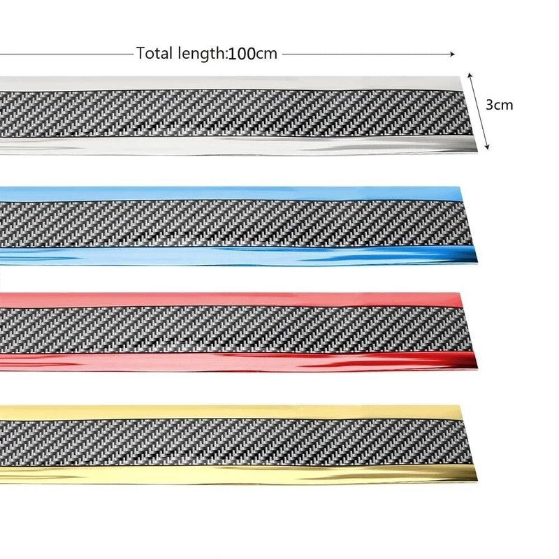 Carbon Fiber Anti-Scratch Door Sill Protector | Rubber Strip Car Threshold Bumper Film Tape | Vibrant Colors | Car Accessories