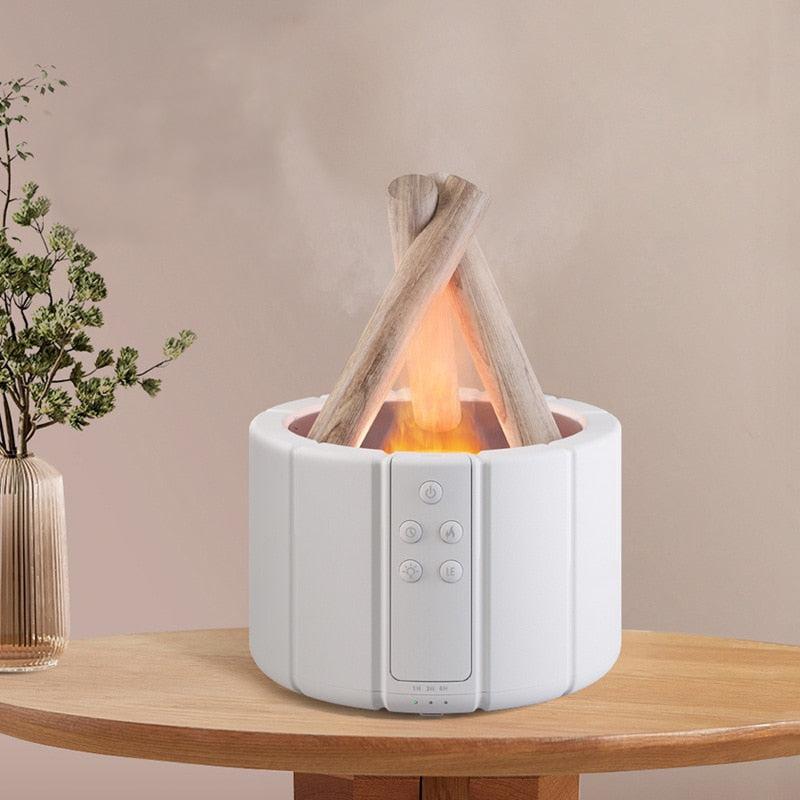 USB Humidifier Aroma Diffuser | Simulated Fire Night Light | Home Appliance Essential Oil Diffuser 280ML