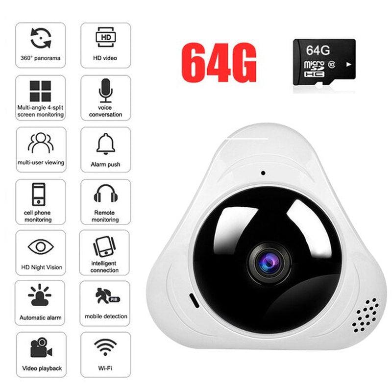360 Degree Wifi Panoramic Cameras - Full HD 1080P, Smart Home Security with Night Vision, Fisheye IP CCTV Surveillance