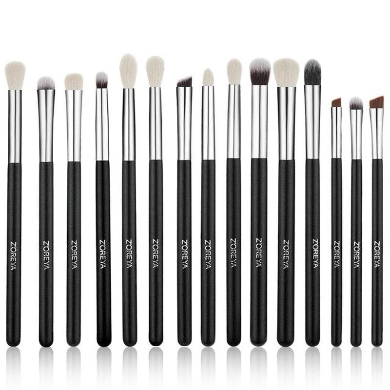 ZOREYA Makeup Brushes Set, Premium Synthetic Kabuki Brush Cosmetics, Concealers Powder Blush Blending Face Eye Shadows Brush Set (Black)