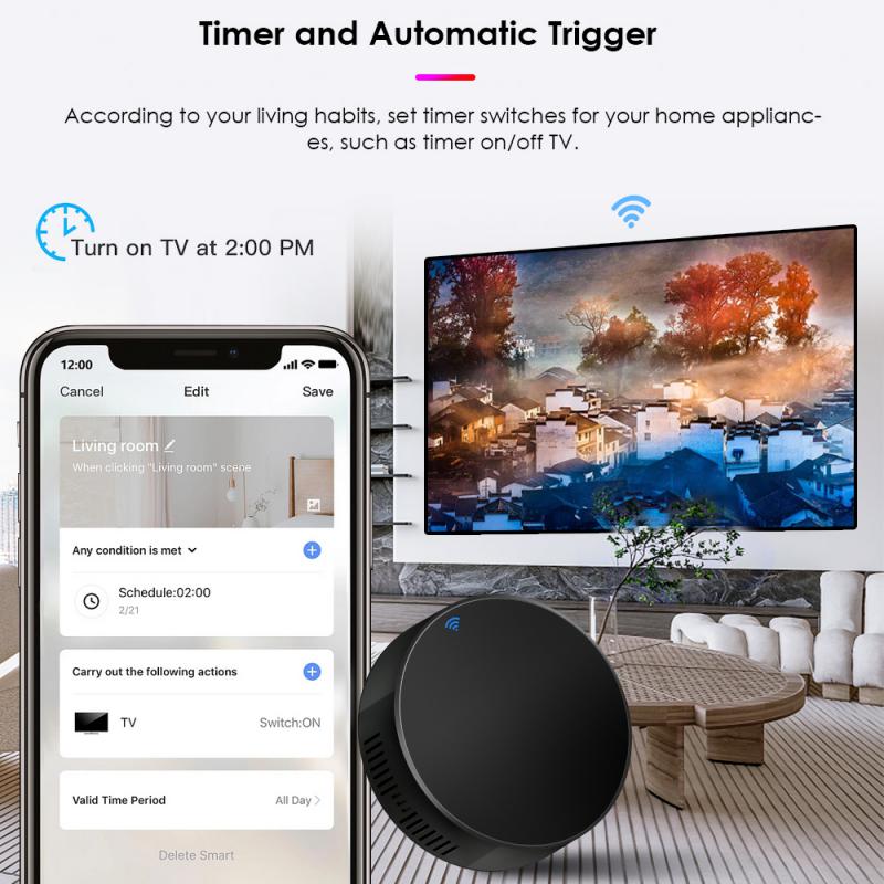 Aubess Tuya WiFi IR Remote Control | Smart Infrared Universal Remote for A/C, TV, Alexa & Google Home
