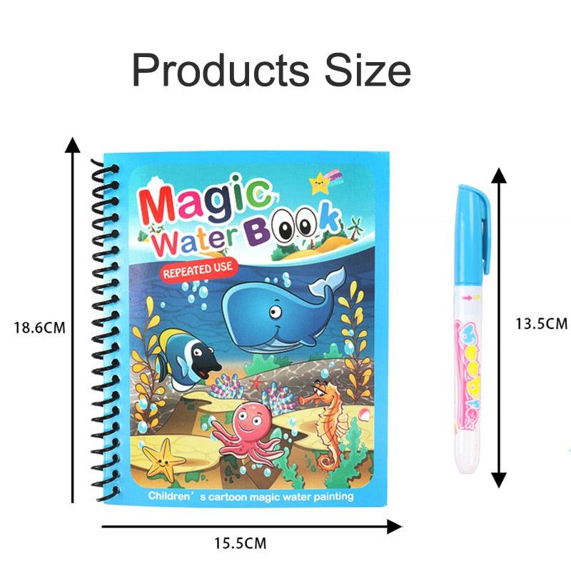 Kids Montessori Toys - Reusable Coloring Book with Magic Water Drawing