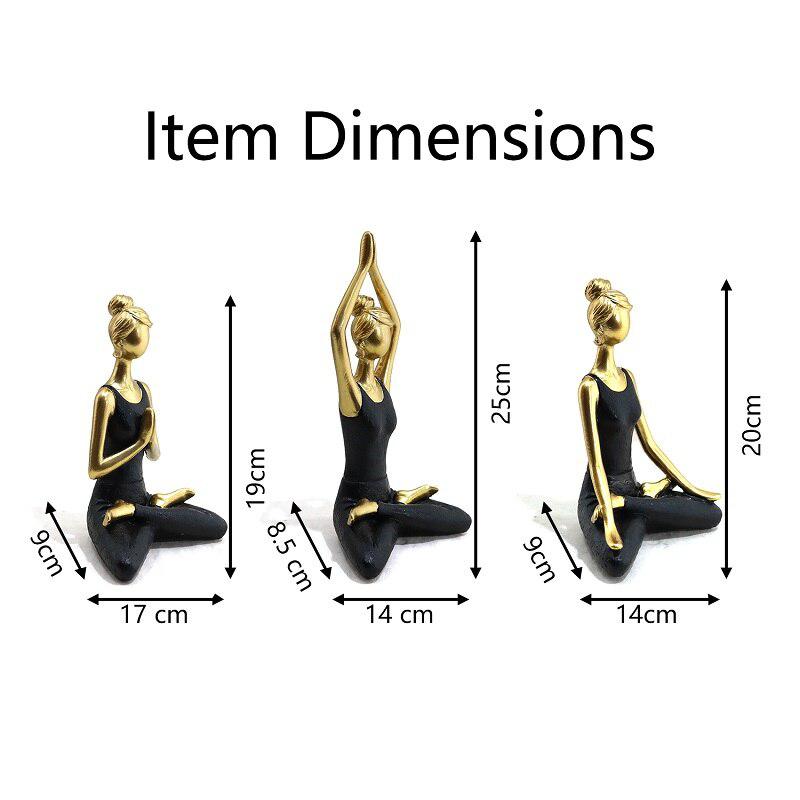 Harmonious Yoga Statues Set | Resin Meditation Lady Figurines for Mindful Home or Office Decor