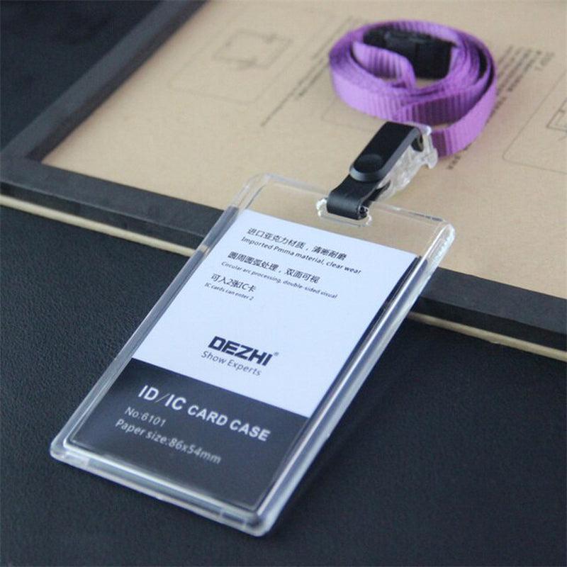 ID Card Holder Keychain Desk Accessories Photocard Holder | Business Card Holder Stationery Organizer Clip Holder | Office Supplies