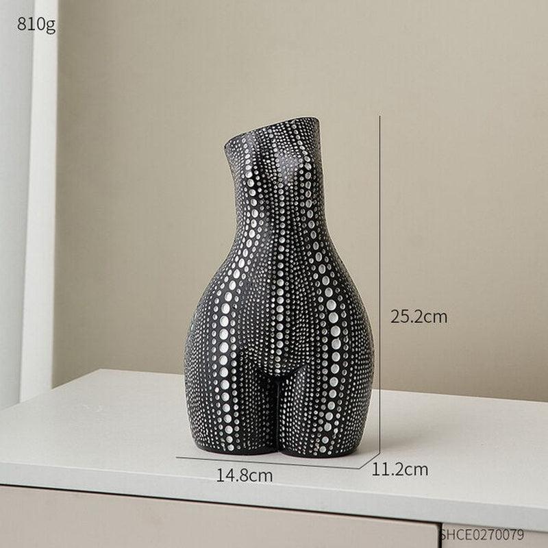 Modern Ceramic Vases | Female Figurines Decor | Flower Pot | Nordic Aesthetic | Luxury Polka Dot Body | Art Ornaments