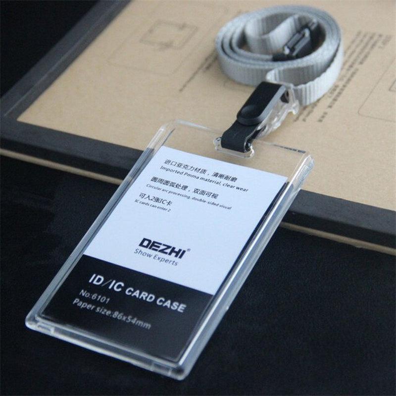 ID Card Holder Keychain Desk Accessories Photocard Holder | Business Card Holder Stationery Organizer Clip Holder | Office Supplies