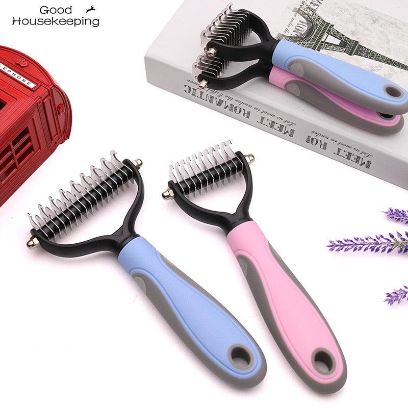Pets Fur Knot Cutter | Double-Sided Pet Grooming Shedding Tool for Dogs and Cats | Efficient Hair Removal Comb Brush