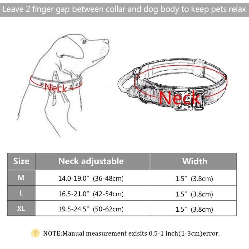 Tactical Police Dog Collar Adjustable, Durable Nylon for Medium & Large Breeds | Ideal for Walking & Training