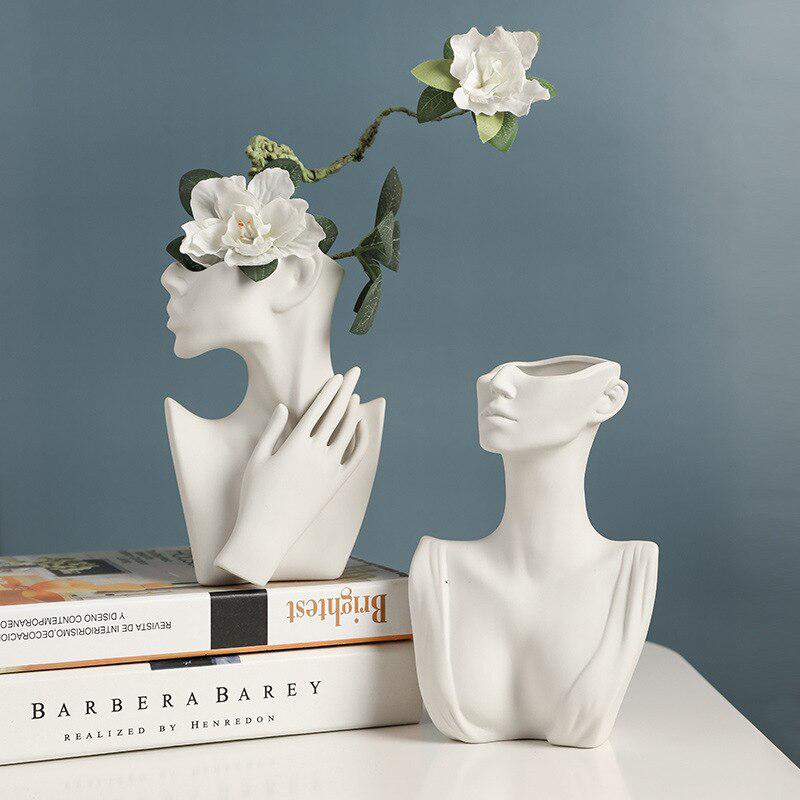 Elegant Woman's Body Model Vase | Ceramic Creative Body Art Vase for Home Decor, Flower Pot for Living Room, Garden, Bedroom