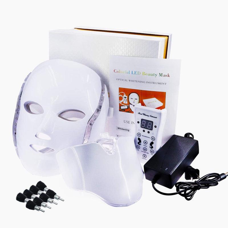 UKLISS Photon Skin Rejuvenation Face & Neck Mask | LED Photon Red Blue Green Therapy 7 Color Light Treatment | Anti Aging, Spot Removal, Wrinkles, Whitening | Facial Skin Care Mask