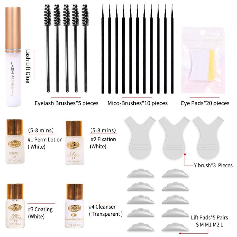 ICONSIGN Perm Mini Eyelash Kit, Lift and Growth Treatments Brushes Pads, Beauty Tools, 1.1 Fl Oz / Kit