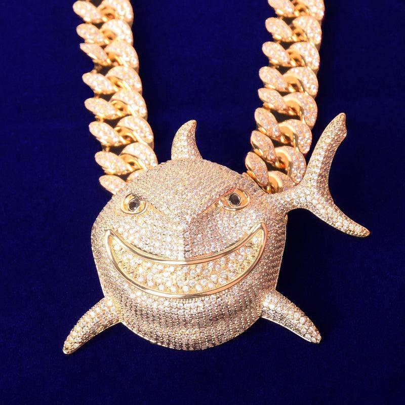 Shark Pendant Necklace | Gold Color Plated | Hip-Hop Street Jewelry