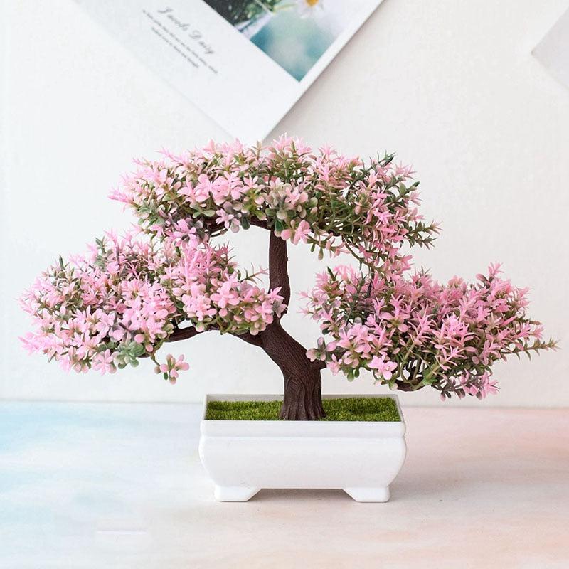 Artificial Plants Bonsai Small Tree Pot | Fake Plant Flowers Potted Ornaments for Home Room Table Decoration | Hotel Garden Decor