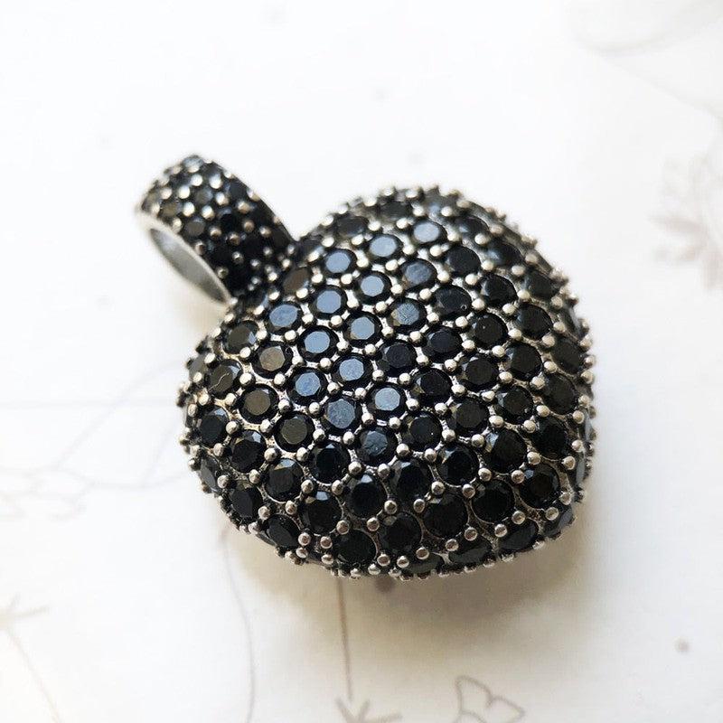 Winter Fashion Pave Setting Glam Black Pendant | Stylish Jewelry Gift Choice