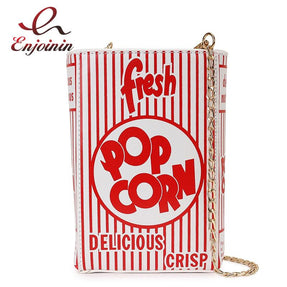 Chic Striped Popcorn Chain Shoulder Bag | Fashionable Crossbody Purse for Trendy Girls