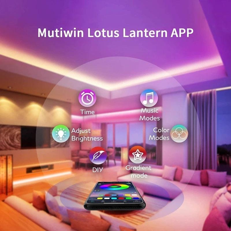 RGB LED Strip Lights with Bluetooth Control | Luminous Home Decoration | 5050 Ribbon Lighting