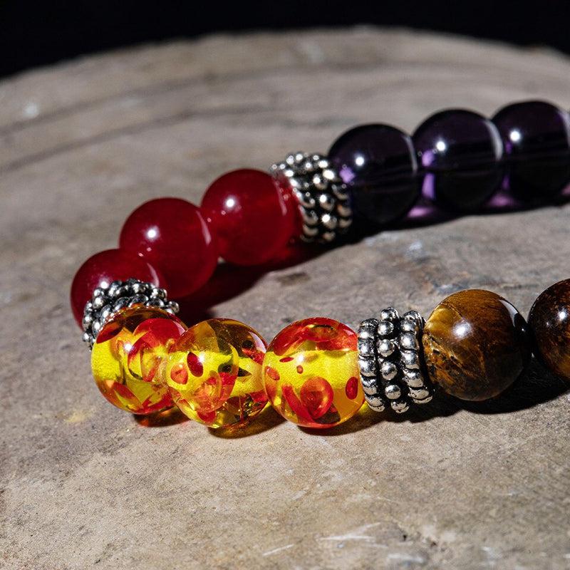 Fashion 7 Chakra Bracelets | Natural Stone Beads | Men's and Women's Yoga Buddha Prayer Bracelet | 18 cm | Tiger Eye Stones | Make a Wish Bracelet