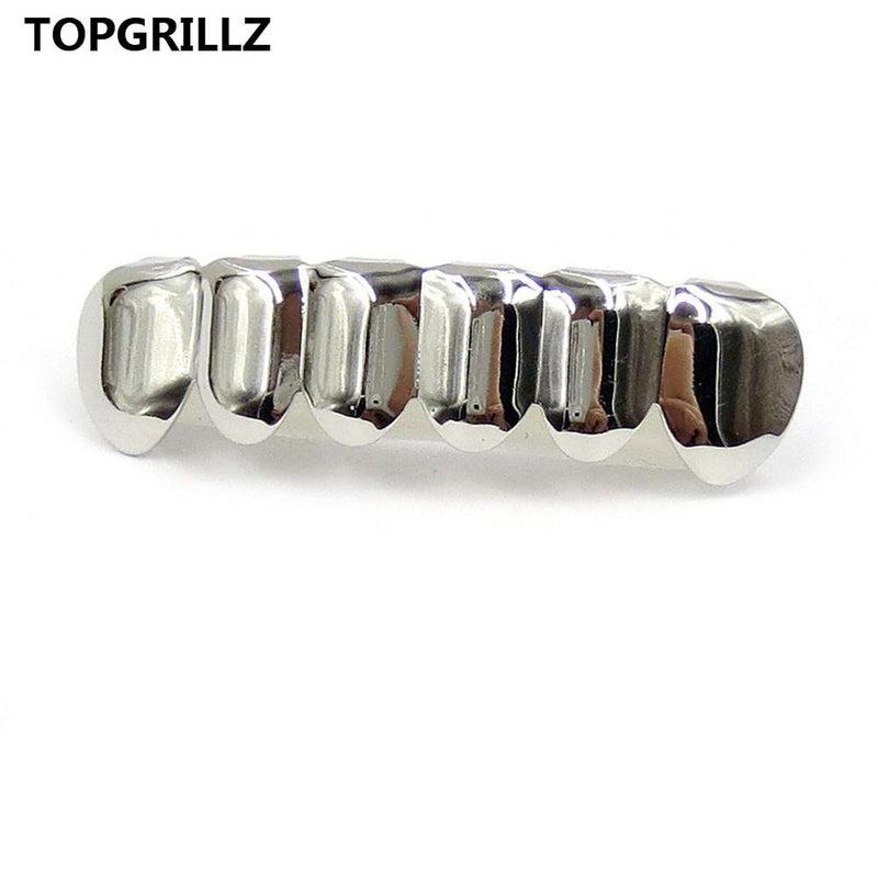 TOPGRILLZ Hip-Hop Teeth Grillz Set | Top & Bottom Grillz | Silicone Vampire Teeth | Best Gift for Christmas