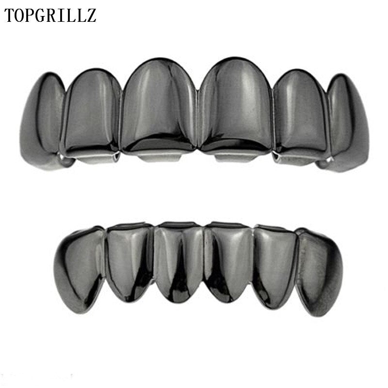 TOPGRILLZ Hip-Hop Teeth Grillz Set | Top & Bottom Grillz | Silicone Vampire Teeth | Best Gift for Christmas