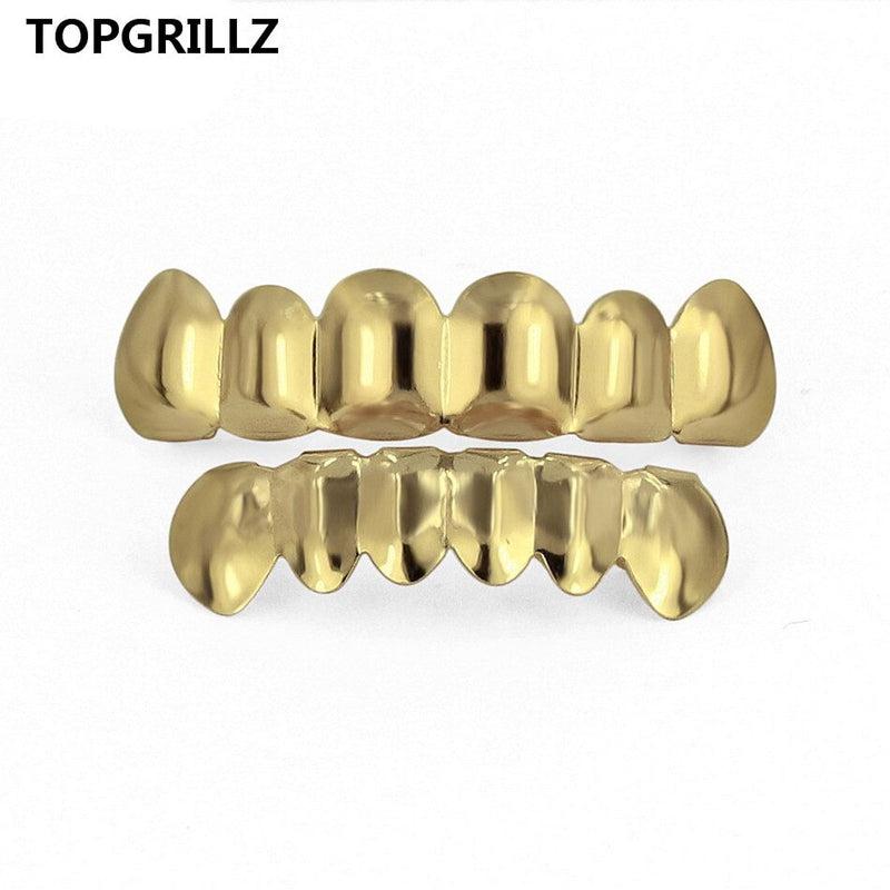 TOPGRILLZ Hip-Hop Teeth Grillz Set | Top & Bottom Grillz | Silicone Vampire Teeth | Best Gift for Christmas