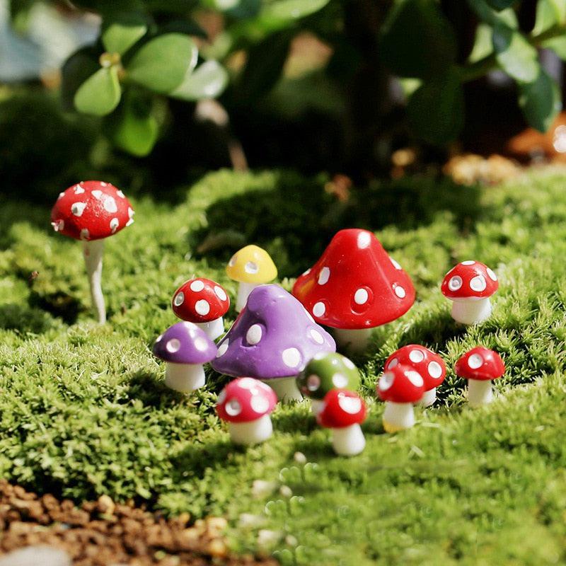 Fairy Garden Miniatures | Mini Mushroom Garden Decoration | Resin Mushroom Crafts