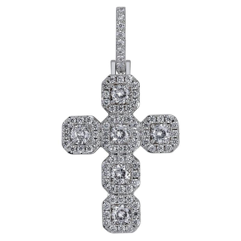 Iced Out Cross Pendant Necklace | Men's / Women's Micro Paved AAA CZ | Hip Hop Gold / Silver Color Charm Chains | Jewelry Gift